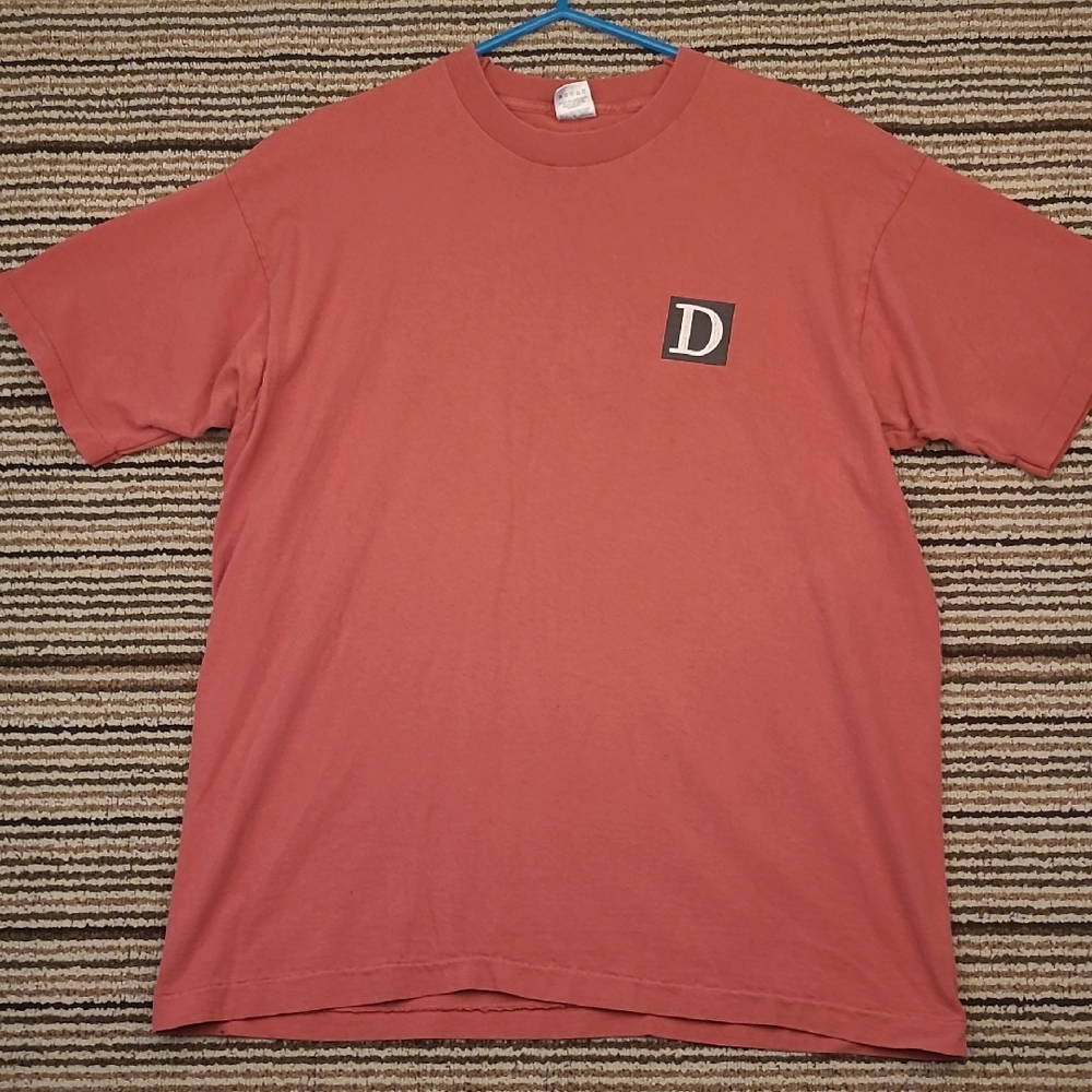 DEWARS Scotch Whiskey Pink Cotton USA Single Stitch Mens XL T Shirt‎ VTG 90s